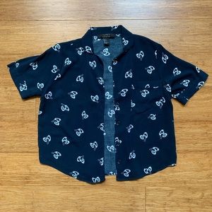 Antique telephone button-up!